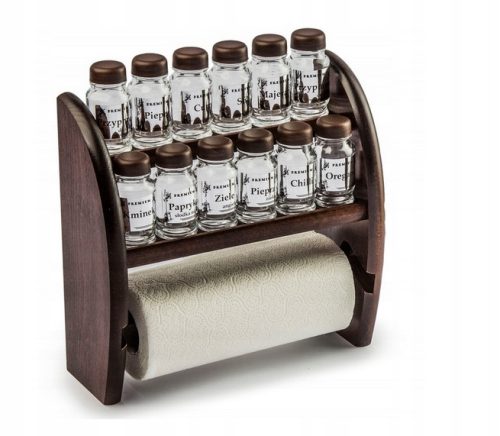Lebensmittelbehälter Gewürzständer mit Behältern Krystynka 492 braun 30x11x34 cm