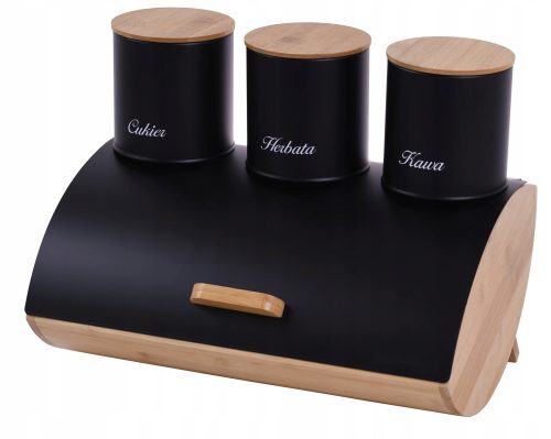 Brotkasten Eurokitchen CARPI-Set, schwarzer Bambus