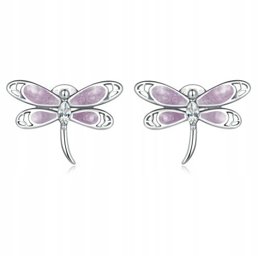  Fraise S925 Silberohrringe mit violetten Libellen