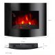 Wandkamin mit Heizfunktion El Fuego schwarz 900 W 65,5 x 52 x 11 cm
