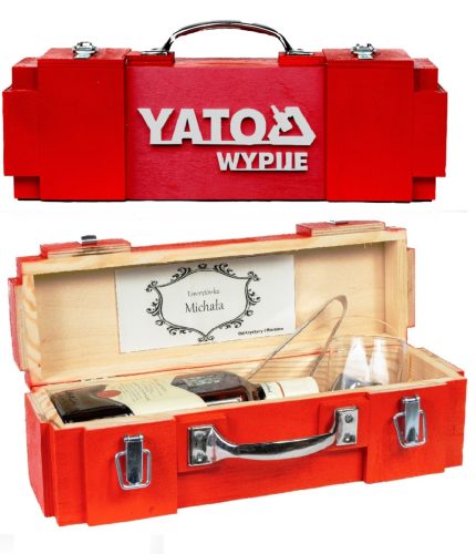 Coole, lustige Gadgets Eine Schachtel für eine Flasche Alkohol, wie sie YATO trinken wird
