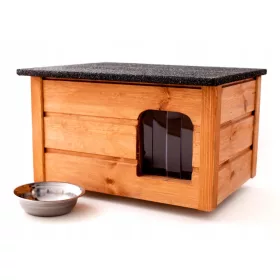    Zwinger, isolierter Unterschlupf für Katzen und Hunde. Wird in einem Stück geliefert