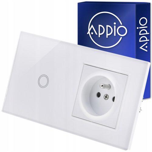  Einzelne weiße Steckdose mit APPIO-Lichtschalter