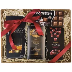 Großer Geschenkkorb mit Süßigkeiten und Tee