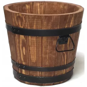    Drewdon Blumentopf 35 cm x 35 x 31 cm Durchmesser 35 cm Holz schwarz, Braun- und Beigetöne