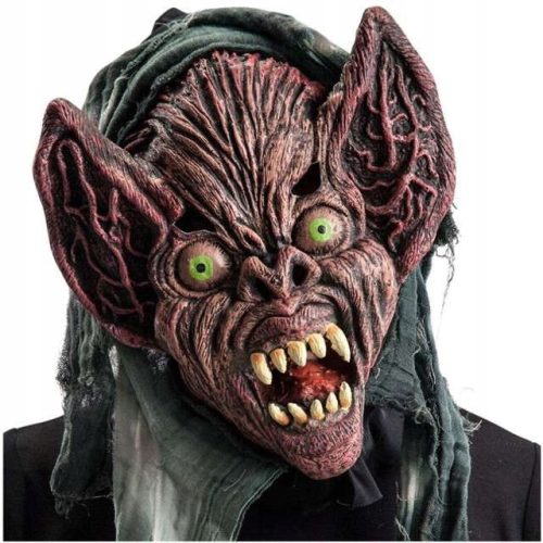  Carnival Toys CT01465 Latex-Zombie-Gesichtsmaske orange und rot