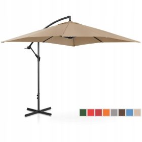    Expondo-Regenschirm mit Galgen, Beige und Braun, 250 x 262 cm