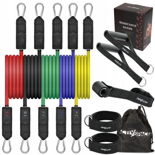 SET MIT 5 WIDERSTANDSBÄNDERN FÜR WORKOUT-BÄNDER, FITNESS-ÜBUNGEN, HOCHWERTIGES GUMMI