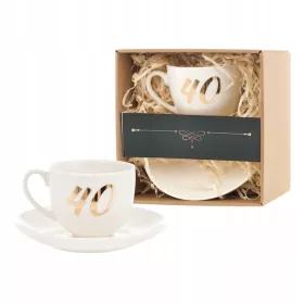    Tasse und Untertasse zum 80. Geburtstag als Geschenk für Frau und Mann