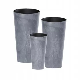    Prosperplast Blumentopf 30 cm x 30 x 57,2 cm Durchmesser 30 cm Kunststoff in den Farben Grau und Silber