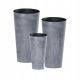  Prosperplast Blumentopf 30 cm x 30 x 57,2 cm Durchmesser 30 cm Kunststoff in den Farben Grau und Silber
