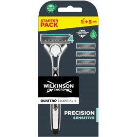    Wilkinson Quattro Titanium Sensitive Rasierer mit Patronen + 5 Patronen