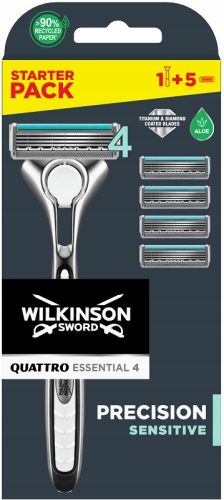  Wilkinson Quattro Titanium Sensitive Rasierer mit Patronen + 5 Patronen