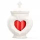  Keramikkerze mit weißem Herz + Lampe
