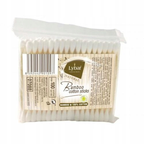  MATTES Lybar Bamboo Natural Cotton Sticks Bambusstäbchen 3er Pack à 100 Stück