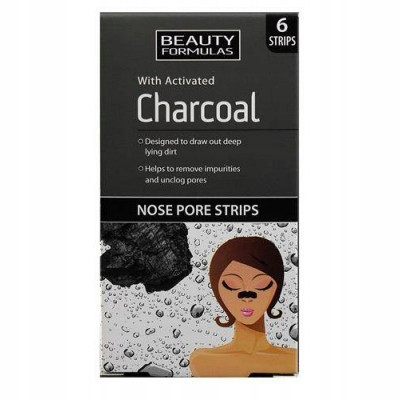  Beauty Formulas Charcoal Nose Pore Strips reinigende Nasenstreifen mit Aktivkohle 6 Stück
