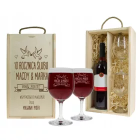  GESCHENKBOX ZUM HOCHZEITSJUBILÄUM + ZWEI GLÄSER