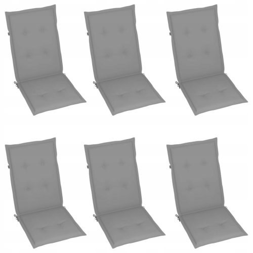  Gartenstuhlkissen, 6 Stück, grau, 120x5