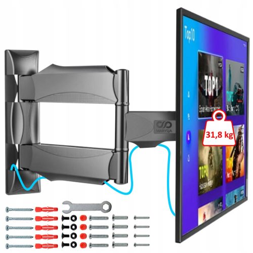  TV-HALTERUNG FÜR 32-60-Zoll-TV, UNIVERSAL DREHBARER, VERSTELLBARER AUFHÄNGER