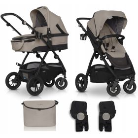  Kinderwagen 2in1 Optimo ADAPTER + TAUPE TASCHE