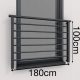 Französische Aluminium-Fensterbalustrade 180 cm 7016
