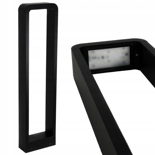 Lichtmasten, Garten Rechteckiger SuperLED-Lichtmast mit integrierter LED-Quelle, 80 cm, schwarz