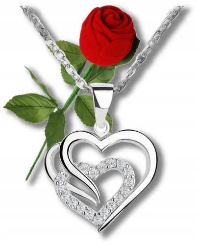  Silber Set 925 Anhänger Drei Herzen Kette Muttertag Love LOVE