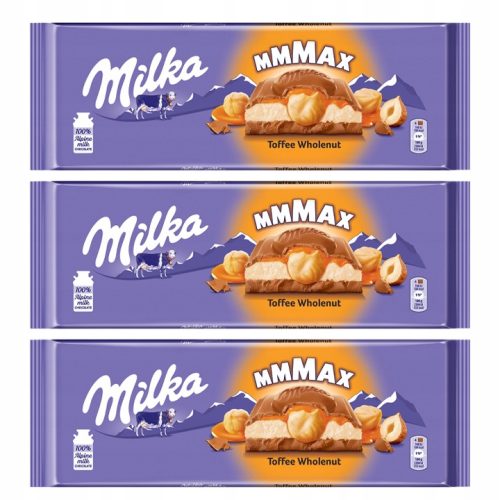 3er-Pack Milka Haselnuss-Karamell-Schokolade 300g