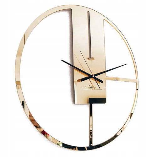 Uhr für zu Hause Propsownia-Wanduhr, Schwarz, Silber, Gold, 50 cm