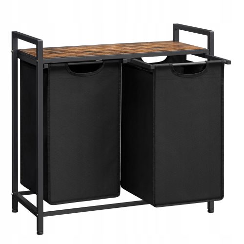 Wäschekörbe und -behälter Freistehender Wäschekorb Muf-Art 92l, Schwarz, Braun- und Beigetöne