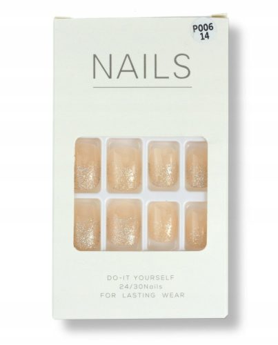  KÜNSTLICHE NÄGEL-TIPPS NUDE GLITTER P006-14