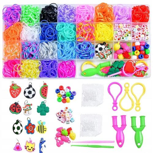  GROSSES KIT ZUR HERSTELLUNG VON ARMBÄNDERN, GUMMIPERLEN