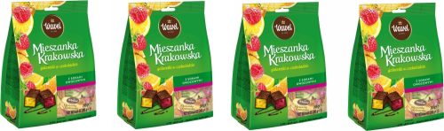 Wawel Krakauer Pralinenmischung - Fruchtiges Vergnügen in feinster Schokolade, 245g, 4er Pack