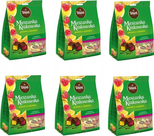 Wawel Kraków Mix – Exquisite Schokoladen-Fruchtbonbons, 245g, 6er Pack