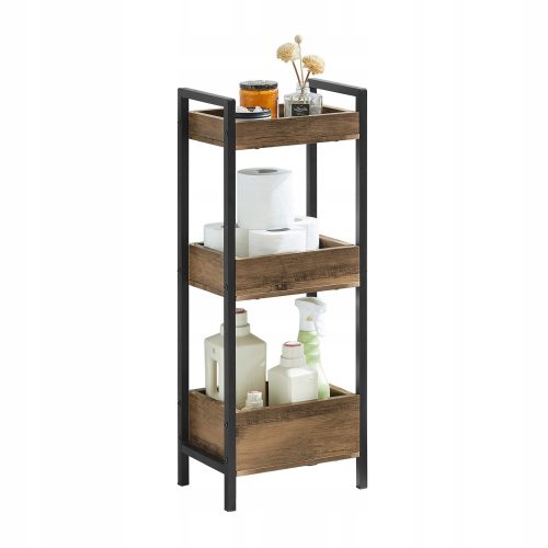  SoBuy Badezimmerregal, dunkle Buche, 20 x 28 x 74 cm