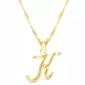  Halskette aus 925er Gold, Buchstabe Buchstabe K