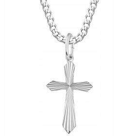  HERREN-HALSKETTE MIT KREUZ AUS SILBER, 925-SILBER-KREUZ
