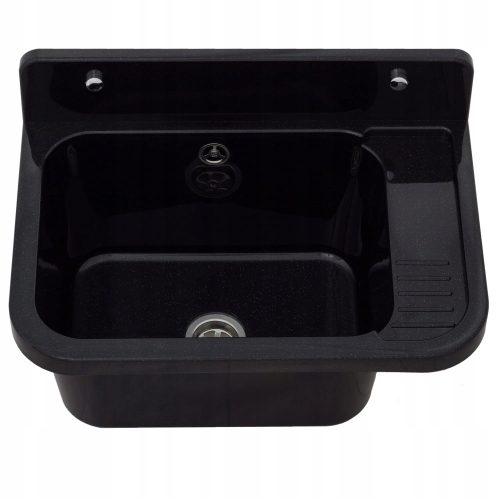 Brado Einzelbecken-Spüle, Utility Compartment, klein, Schwarz, Verbundstoff aus schwarzem Polypropylen