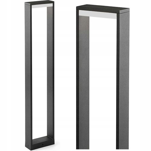 Lichtmasten, Garten Rechteckiger SuperLED-Lichtmast mit integrierter LED-Quelle, 60 cm, schwarz