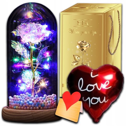 EWIGE ROSE IM GLAS, LEUCHTENDE LED-VALENTINSTAGSGESCHENK FÜR IHRE FRAU, BOX