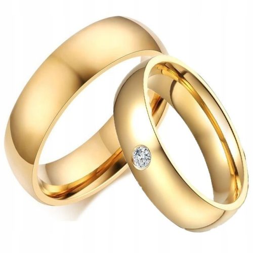  KLASSISCHE TRAURINGE AUS GOLD, 316L-STAHL + ZIRKONIA