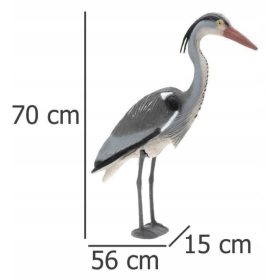  Relaxdays Gartenfigur Reiher 73,5 x 12,5 x 44,5 cm