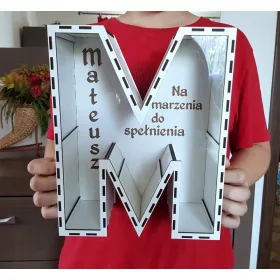    Sparschwein aus Holz BUCHSTABE, ganzes Alphabet, groß, 30 cm