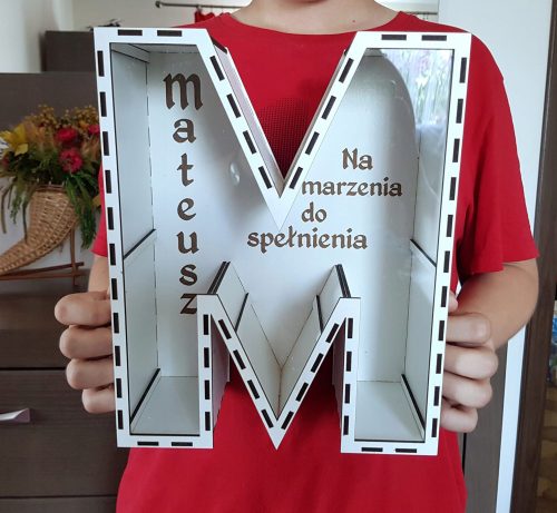 Sparschwein aus Holz BUCHSTABE, ganzes Alphabet, groß, 30 cm