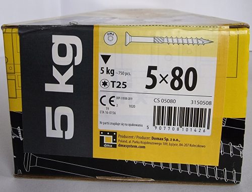 ZIMMERSCHRAUBEN FÜR HOLZ 5x80 KONISCH 5kg!!!