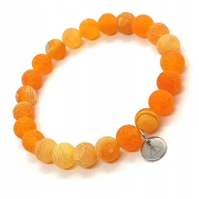  LaReine Basic ARMBAND Steine Achat Orange