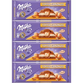   Milka Toffee Wholenut Milchschokolade mit ganzen Haselnüssen 300g x4