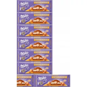   Milka Toffee Wholenut - Alpenmilch Schokolade mit Karamell & Ganzen Haselnüssen, 300g, 8er Pack