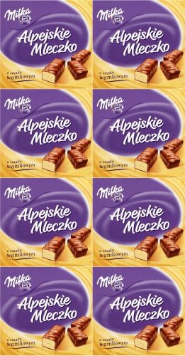 Milka Alpenmilch Schokoladenpralinen mit Vanillegeschmack, 330g, 8er-Pack