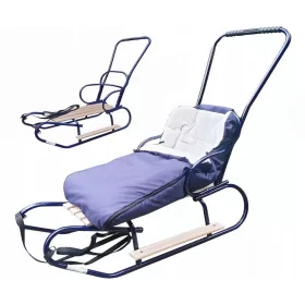  EVO-SCHLITTEN MIT SCHIEBER + SCHLAFSACK + FUSSSTÜTZEN